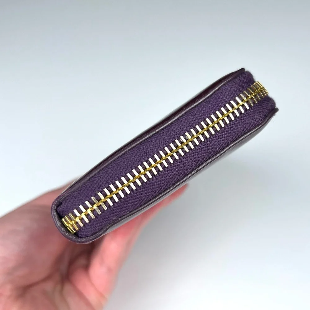 Miu Miu Pattent Leather Bow Wallet Purple - Picture 4 of 8